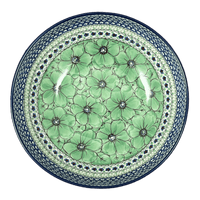 A picture of a Polish Pottery Bowl, Round, Serving, 10.5" in "Green Goddess" by Ceramika Artystyczna | AC36-U408A as shown at PolishPotteryOutlet.com/products/10-5-serving-bowl-green-goddess-ac36-u408a