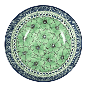 Polish Pottery 10.5" Serving Bowl (Green Goddess) | AC36-U408A Additional Image at PolishPotteryOutlet.com