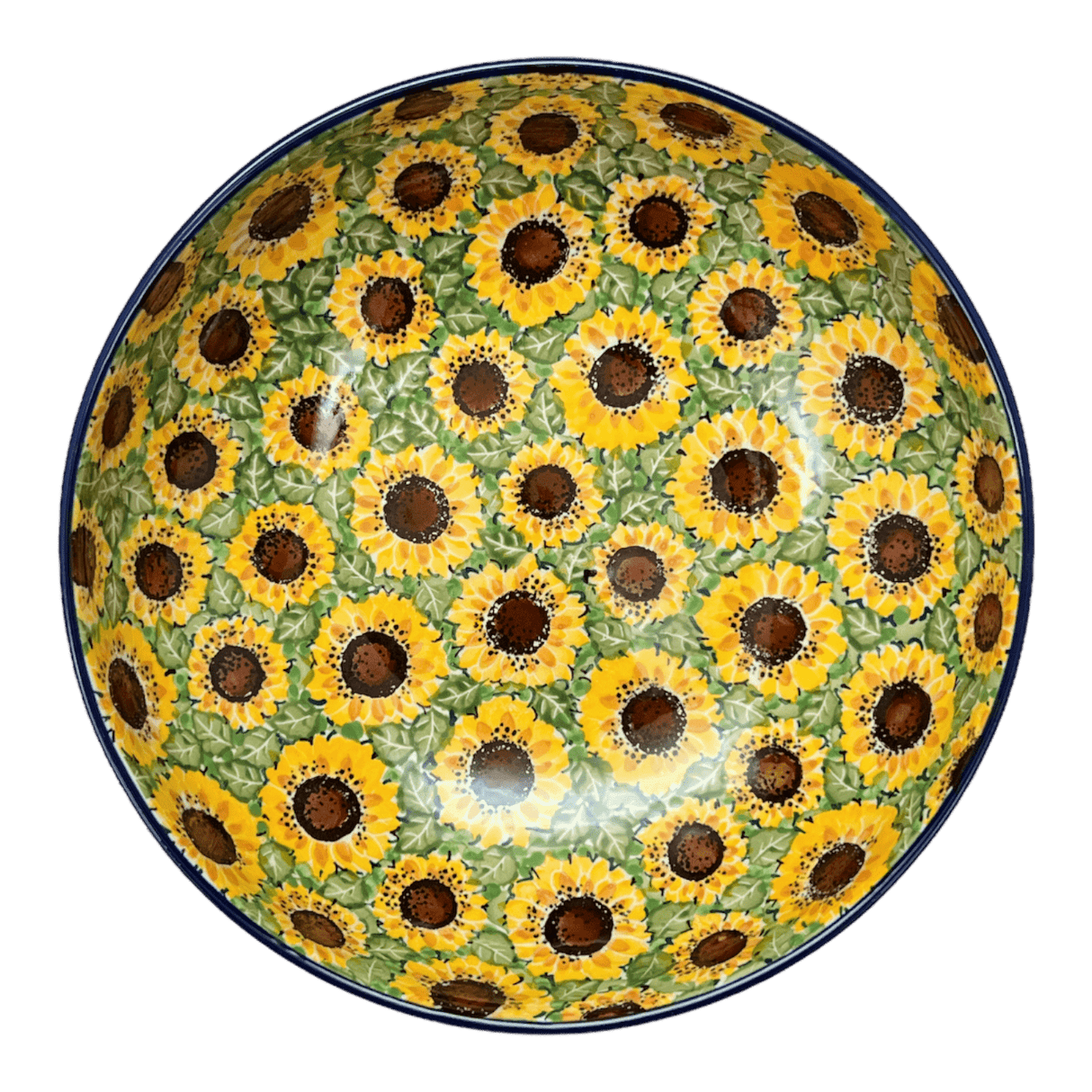 Bowl, Round, Serving, 10.5" in "Sunflower Field" by Ceramika Artystyczna | AC36-U4737