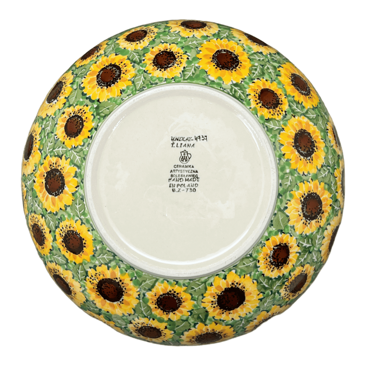 Bowl, Round, Serving, 10.5" in "Sunflower Field" by Ceramika Artystyczna | AC36-U4737