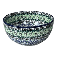 A picture of a Polish Pottery Deep 6.25" Bowl (Ring of Green) | AC37-1479X as shown at PolishPotteryOutlet.com/products/deep-6-25-bowl-ring-of-green-ac37-1479x
