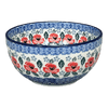 Polish Pottery CA 6.25" Round Deep Bowl (Rosie's Garden) | AC37-1490X at PolishPotteryOutlet.com