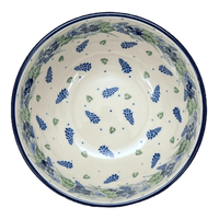 A picture of a Polish Pottery Bowl, Round, Deep, 6.25" in "Hyacinth in the Wind" by Ceramika Artystyczna | AC37-2037X as shown at PolishPotteryOutlet.com/products/6-25-round-deep-bowl-hyacinth-in-the-wind-ac37-2037x