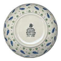 A picture of a Polish Pottery Bowl, Round, Deep, 6.25" in "Hyacinth in the Wind" by Ceramika Artystyczna | AC37-2037X as shown at PolishPotteryOutlet.com/products/6-25-round-deep-bowl-hyacinth-in-the-wind-ac37-2037x