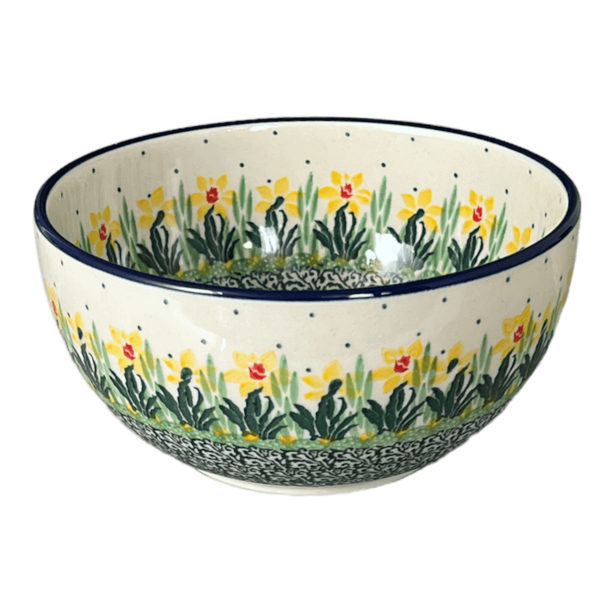 Bowl, Round, Deep, 6.25" in "Daffodils in Bloom" by Ceramika Artystyczna | AC37-2122X