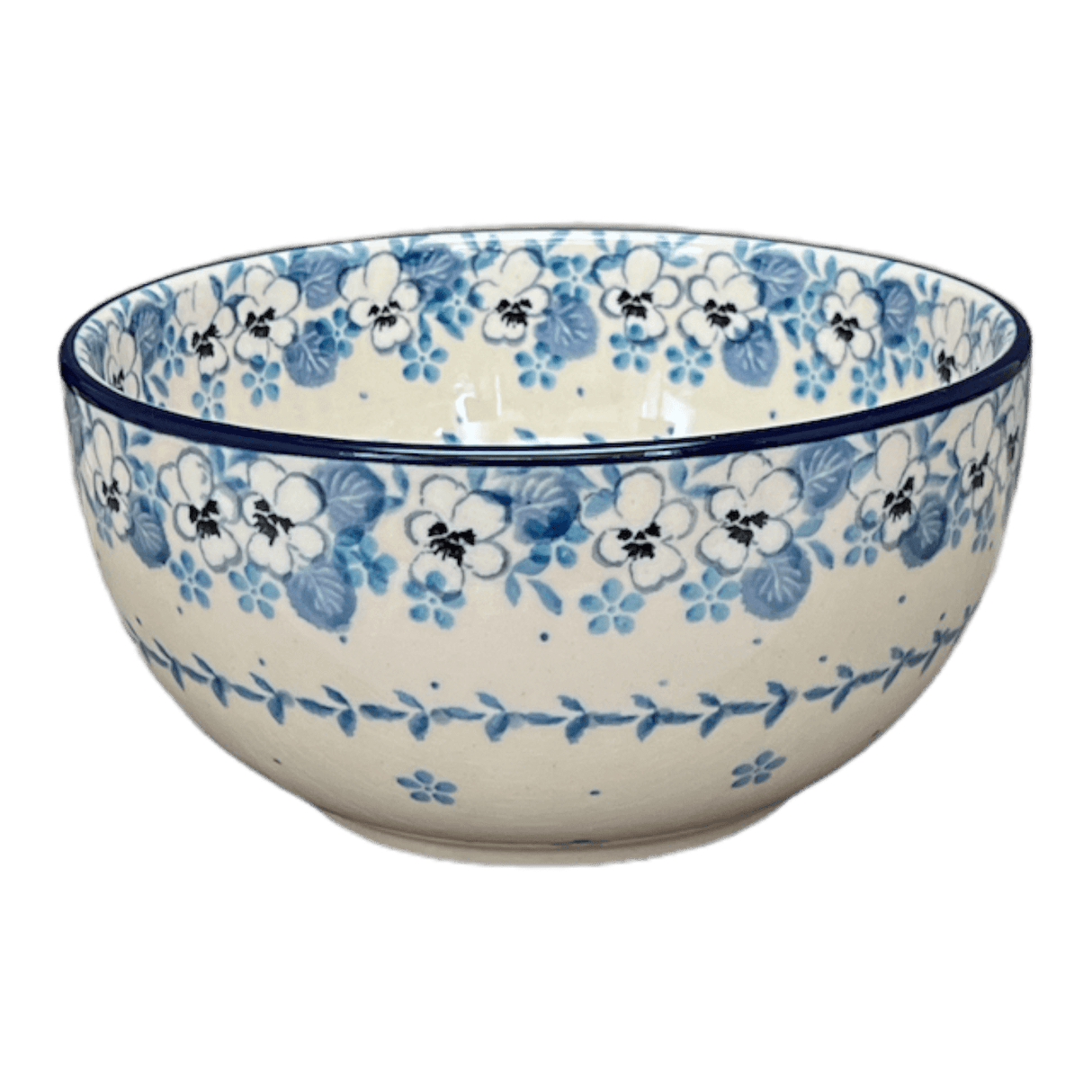 Bowl, Round, Deep, 6.25" in "Pansy Blues" by Ceramika Artystyczna | AC37-2346X