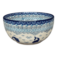 A picture of a Polish Pottery CA 6.25" Round Deep Bowl (Koi Pond) | AC37-2372X as shown at PolishPotteryOutlet.com/products/6-25-round-deep-bowl-koi-pond-ac37-2372x