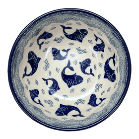 Polish Pottery CA 6.25" Round Deep Bowl (Koi Pond) | AC37-2372X Additional Image at PolishPotteryOutlet.com