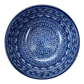 Polish Pottery Deep 6.25" Bowl (Wavy Blues) | AC37-905X Additional Image at PolishPotteryOutlet.com