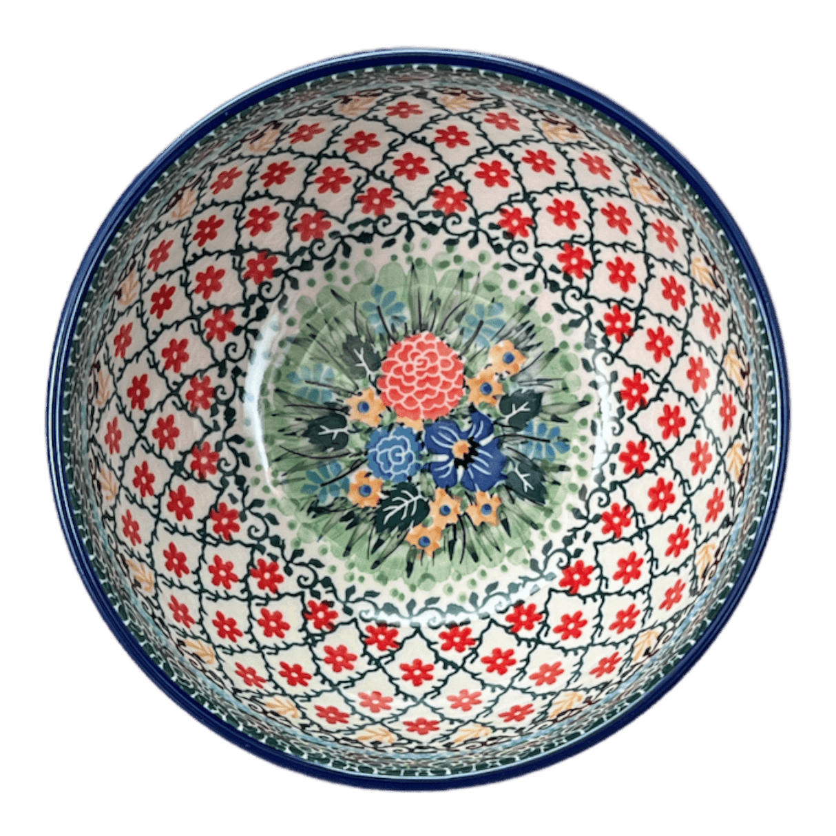 Bowl, Round, Deep, 6.25" in "Garden Trellis" by Ceramika Artystyczna | AC37-U2123