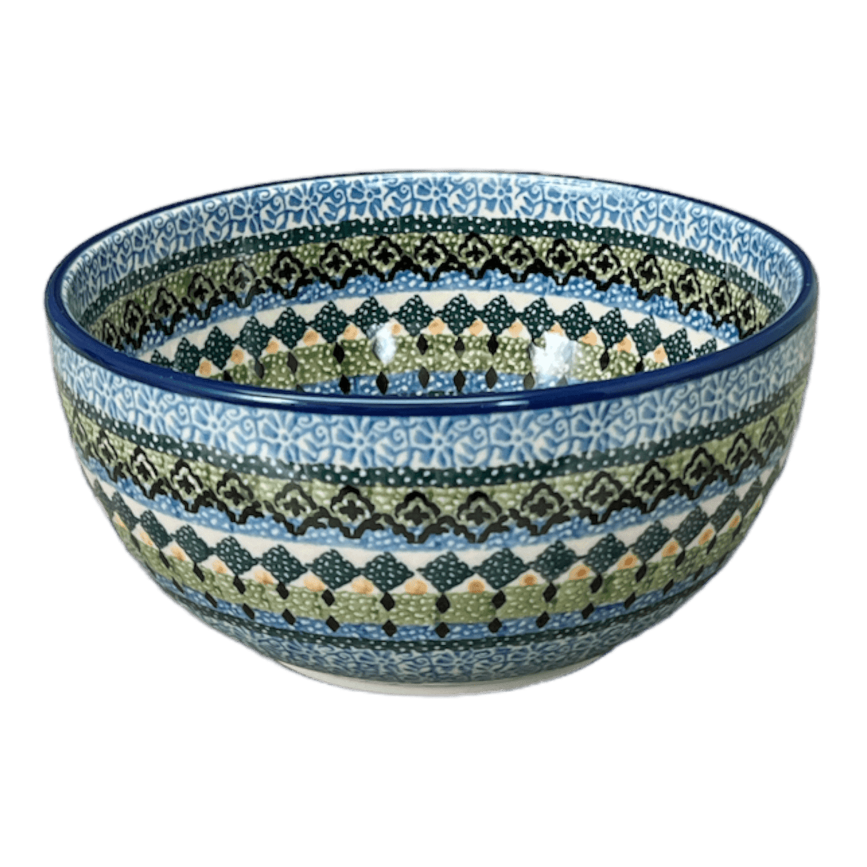 Bowl, Round, Deep, 6.25" in "Aztec Blues" by Ceramika Artystyczna | AC37-U4428