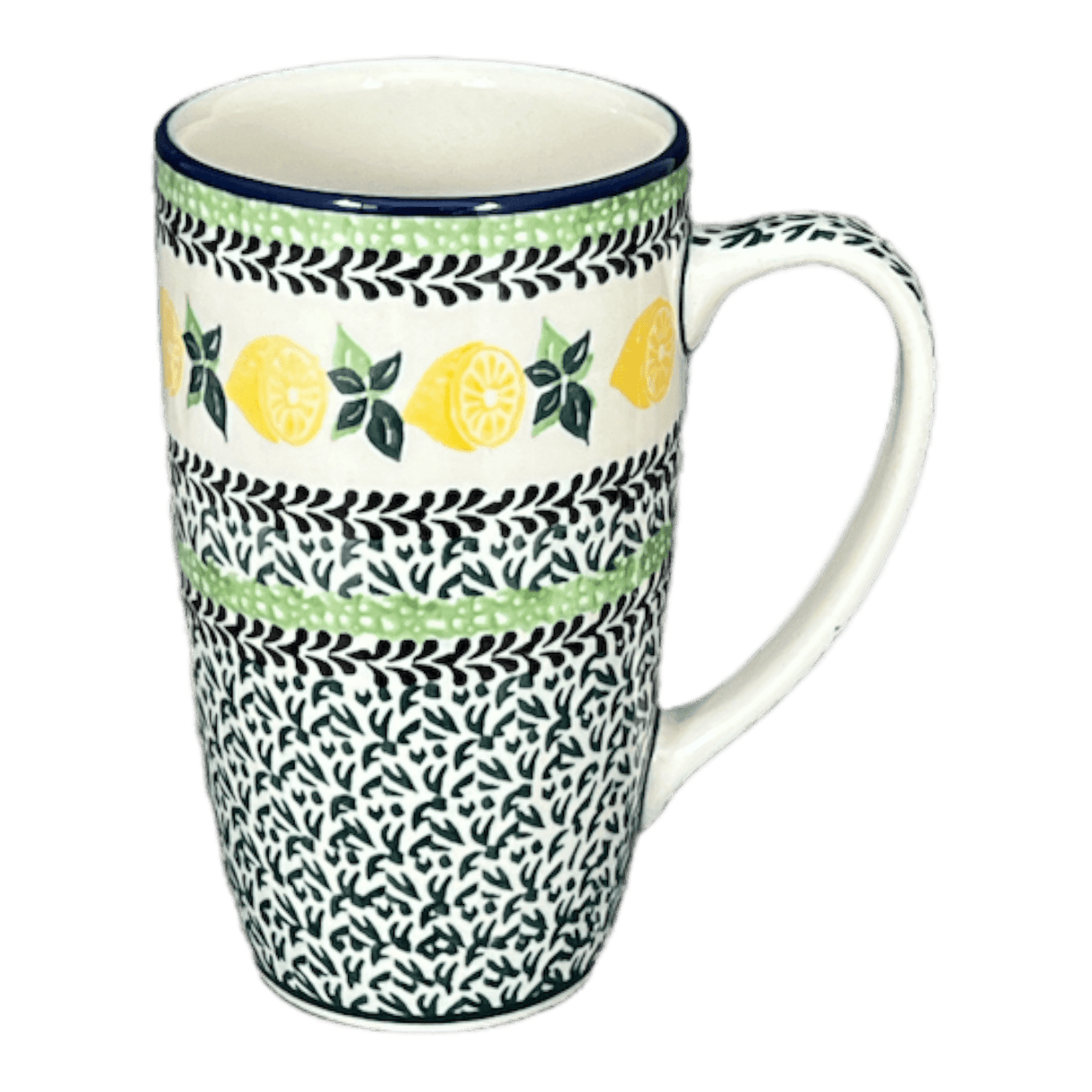 Mug, 14 oz in "Lemons and Leaves" by Ceramika Artystyczna | AC52-2749X