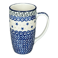 A picture of a Polish Pottery CA 14 oz. Mug (Starry Sea) | AC52-454C as shown at PolishPotteryOutlet.com/products/14-oz-mug-starry-sea-ac52-454c