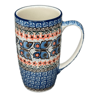 A picture of a Polish Pottery CA 14 oz. Mug (Butterfly Parade) | AC52-U1493 as shown at PolishPotteryOutlet.com/products/14-oz-mug-butterfly-parade-ac52-u1493