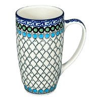 A picture of a Polish Pottery CA 14 oz. Mug (Mediterranean Waves) | AC52-U72 as shown at PolishPotteryOutlet.com/products/14-oz-mug-mediterranean-waves-ac52-u72