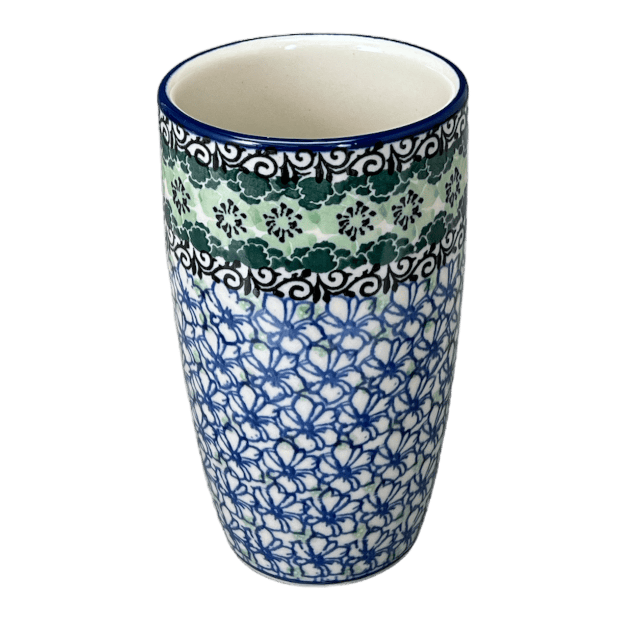 Tumbler, 14 oz in "Ring of Green" by Ceramika Artystyczna | AC53-1479X