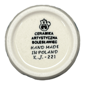 Polish Pottery 14 oz. Tumbler (Pansy Blues) | AC53-2346X Additional Image at PolishPotteryOutlet.com