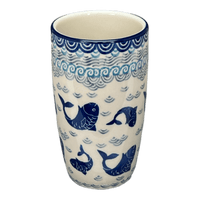 A picture of a Polish Pottery 14 oz. Tumbler (Koi Pond) | AC53-2372X as shown at PolishPotteryOutlet.com/products/14-oz-tumbler-koi-pond-ac53-2372x