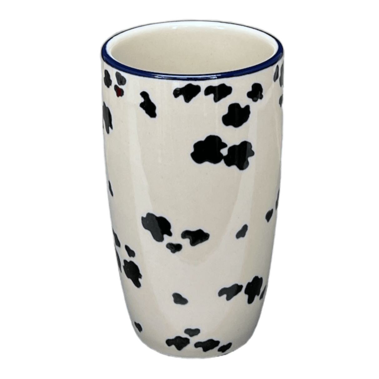 Tumbler, 14 oz in "Cowabunga - Blue Rim" by Ceramika Artystyczna | AC53-2417X