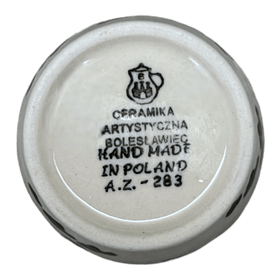 Polish Pottery CA 14 oz. Tumbler (Cowabunga - Blue Rim) | AC53-2417X Additional Image at PolishPotteryOutlet.com