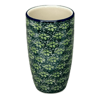 A picture of a Polish Pottery CA 14 oz. Tumbler (Pride of Ireland) | AC53-2461X as shown at PolishPotteryOutlet.com/products/14-oz-tumbler-pride-of-ireland-ac53-2461x