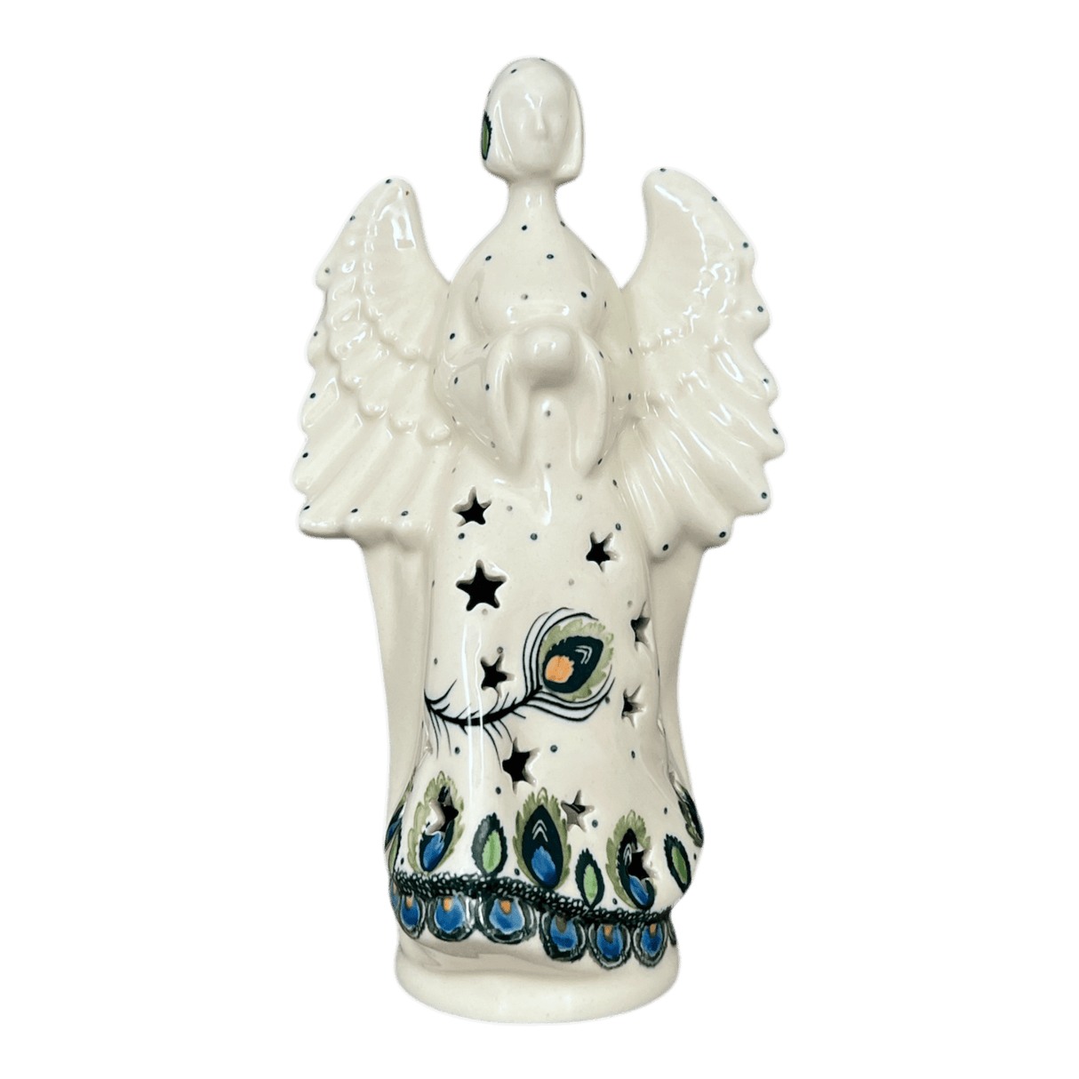 Luminary, Tall Angel, 9" in "Peacock Plume" by Ceramika Artystyczna | AC68-2218X