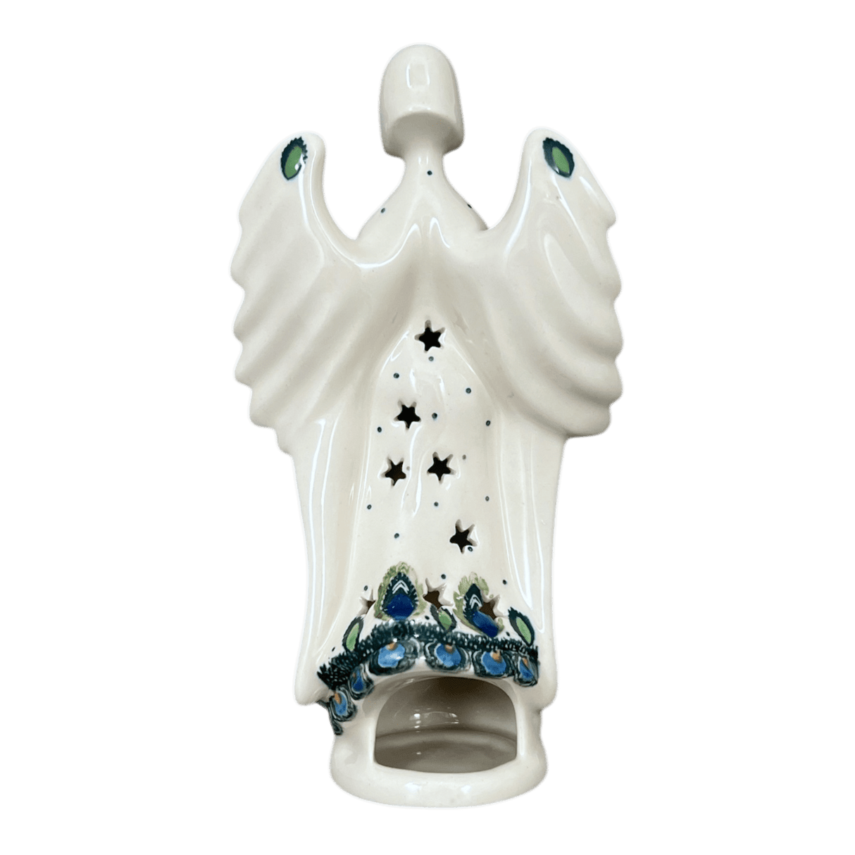 Luminary, Tall Angel, 9" in "Peacock Plume" by Ceramika Artystyczna | AC68-2218X