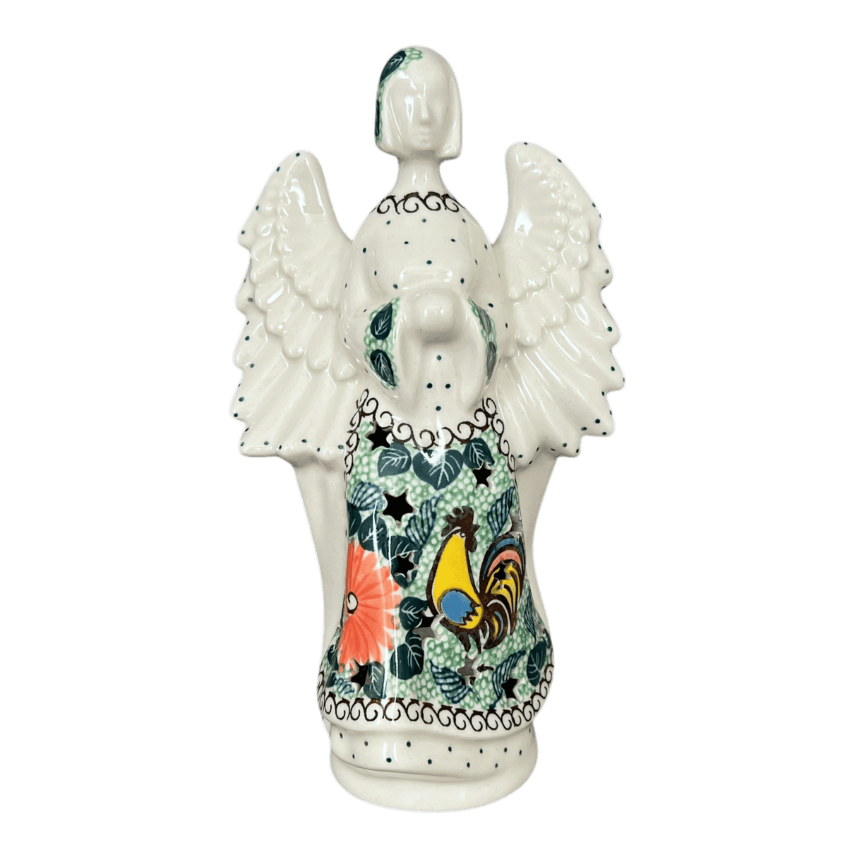 Luminary, Tall Angel, 9" in "Regal Roosters" by Ceramika Artystyczna | AC68-U2617