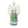 Polish Pottery CA 9" Tall Angel Luminary  (Green Goddess) | AC68-U408A at PolishPotteryOutlet.com