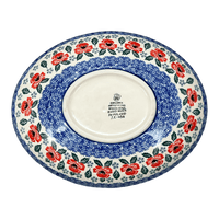A picture of a Polish Pottery 10.25" Oval Dish (Rosie's Garden) | AC93-1490X as shown at PolishPotteryOutlet.com/products/10-25-oval-dish-rosies-garden-ac93-1490x