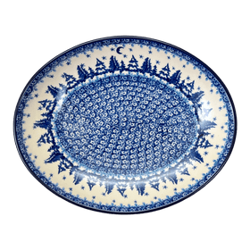 Polish Pottery 10.25" Oval Dish (Winter Skies) | AC93-2826X Additional Image at PolishPotteryOutlet.com