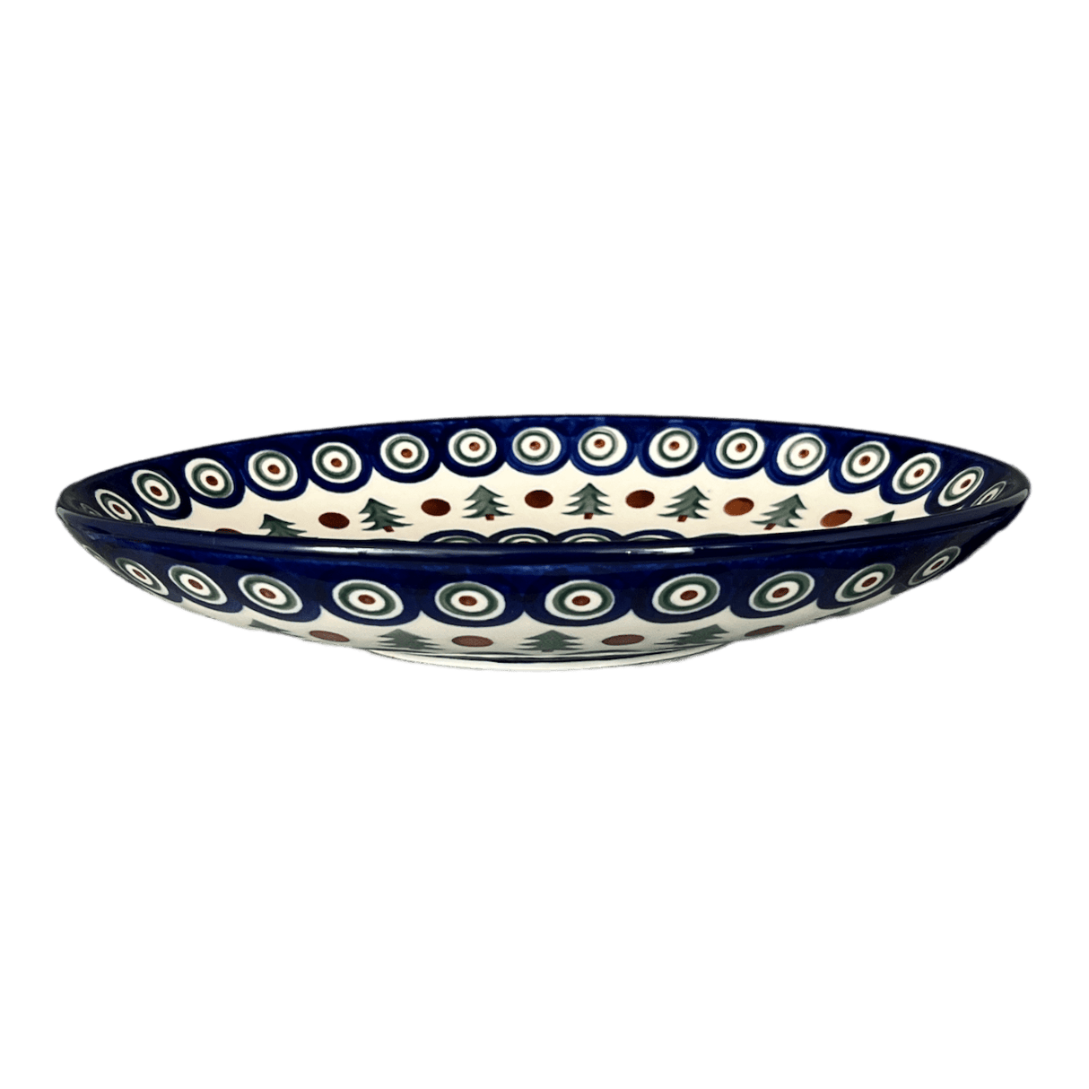 Dish, Oval, 10.25" in "Peacock Pine" by Ceramika Artystyczna | AC93-366X