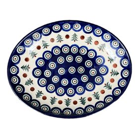 Polish Pottery CA 10.25" Oval Dish (Peacock Pine) | AC93-366X Additional Image at PolishPotteryOutlet.com