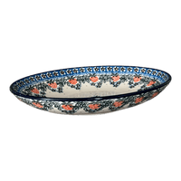 A picture of a Polish Pottery CA 10.25" Oval Dish (Strawberry Patch) | AC93-721X as shown at PolishPotteryOutlet.com/products/10-25-oval-dish-strawberry-patch-ac93-721x