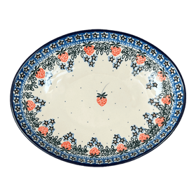 Polish Pottery CA 10.25" Oval Dish (Strawberry Patch) | AC93-721X Additional Image at PolishPotteryOutlet.com