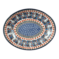 A picture of a Polish Pottery CA 10.25" Oval Dish (Butterfly Parade) | AC93-U1493 as shown at PolishPotteryOutlet.com/products/10-25-oval-dish-butterfly-parade-ac93-u1493