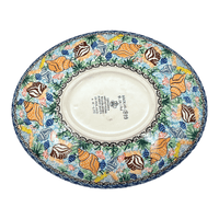 A picture of a Polish Pottery CA 10.25" Oval Dish (Poseidon's Treasure) | AC93-U1899 as shown at PolishPotteryOutlet.com/products/10-25-oval-dish-poseidons-treasure-ac93-u1899