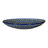 A picture of a Polish Pottery 10.25" Oval Dish (Regal Roosters) | AC93-U2617 as shown at PolishPotteryOutlet.com/products/10-25-oval-dish-regal-roosters-ac93-u2617