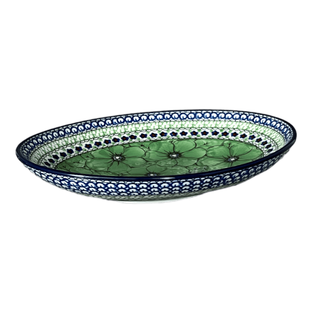 Dish, Oval, 10.25" in "Green Goddess" by Ceramika Artystyczna | AC93-U408A