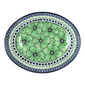 Polish Pottery CA 10.25" Oval Dish (Green Goddess) | AC93-U408A Additional Image at PolishPotteryOutlet.com
