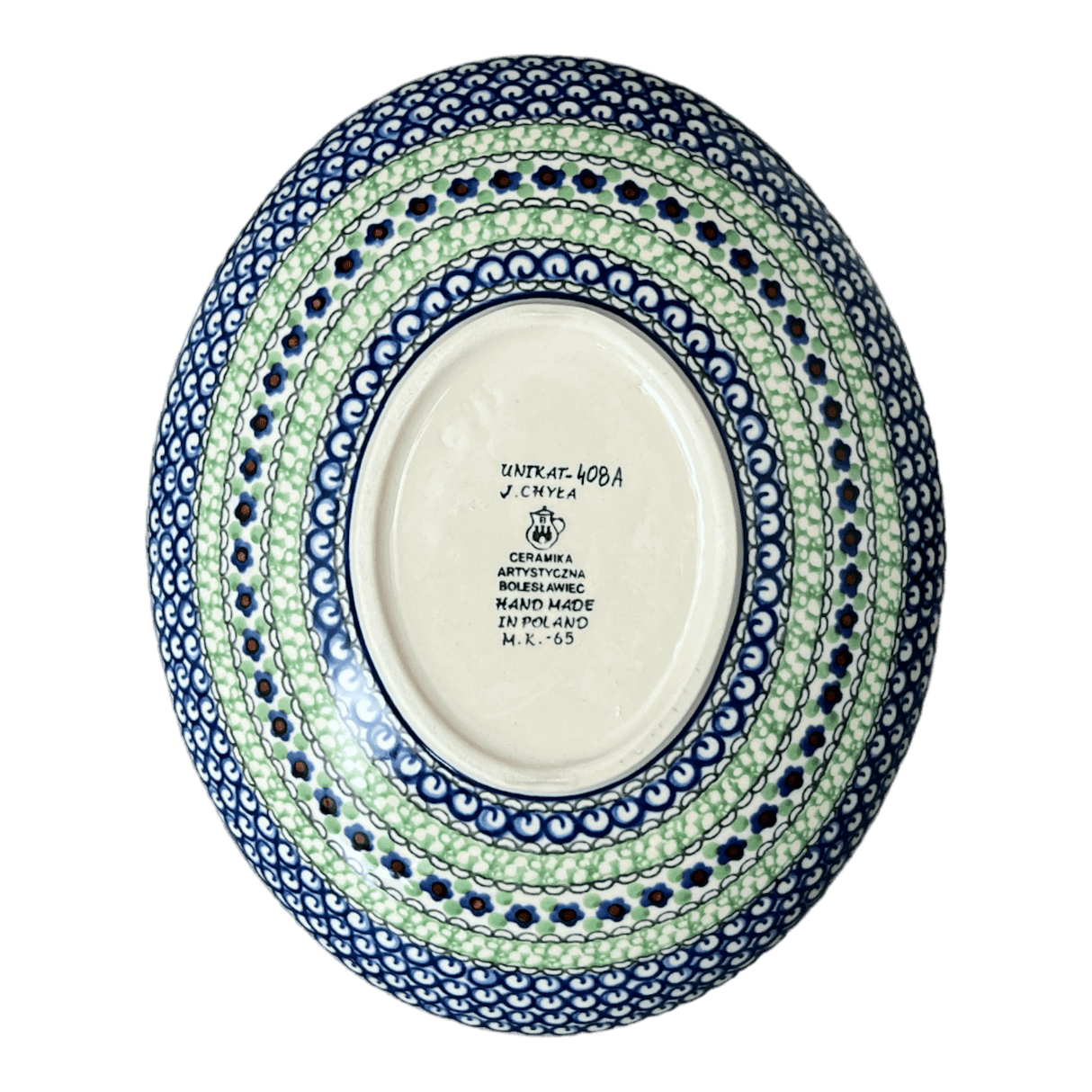 Dish, Oval, 10.25" in "Green Goddess" by Ceramika Artystyczna | AC93-U408A