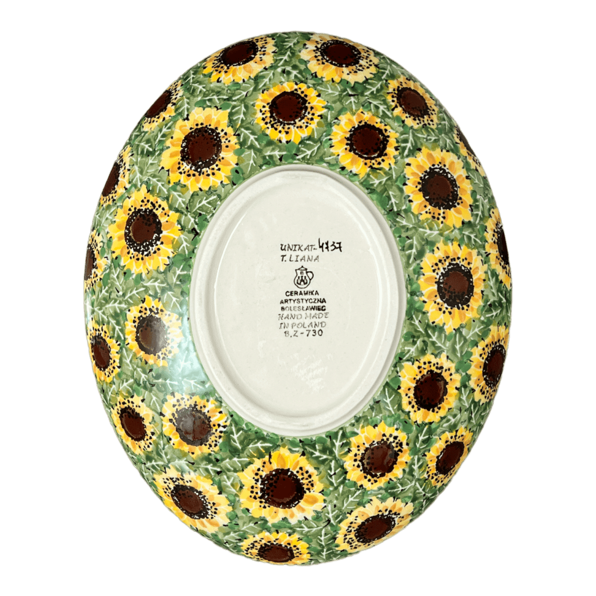 Dish, Oval, 10.25" in "Sunflower Field" by Ceramika Artystyczna | AC93-U4737