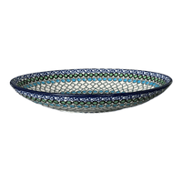 A picture of a Polish Pottery CA 10.25" Oval Dish (Mediterranean Waves) | AC93-U72 as shown at PolishPotteryOutlet.com/products/10-25-oval-dish-mediterranean-waves-ac93-u72