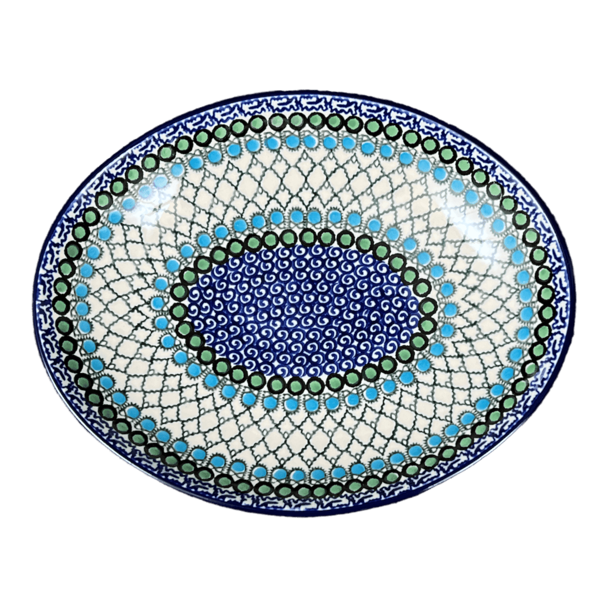 Dish, Oval, 10.25" in "Mediterranean Waves" by Ceramika Artystyczna | AC93-U72