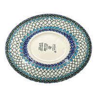 A picture of a Polish Pottery CA 10.25" Oval Dish (Mediterranean Waves) | AC93-U72 as shown at PolishPotteryOutlet.com/products/10-25-oval-dish-mediterranean-waves-ac93-u72