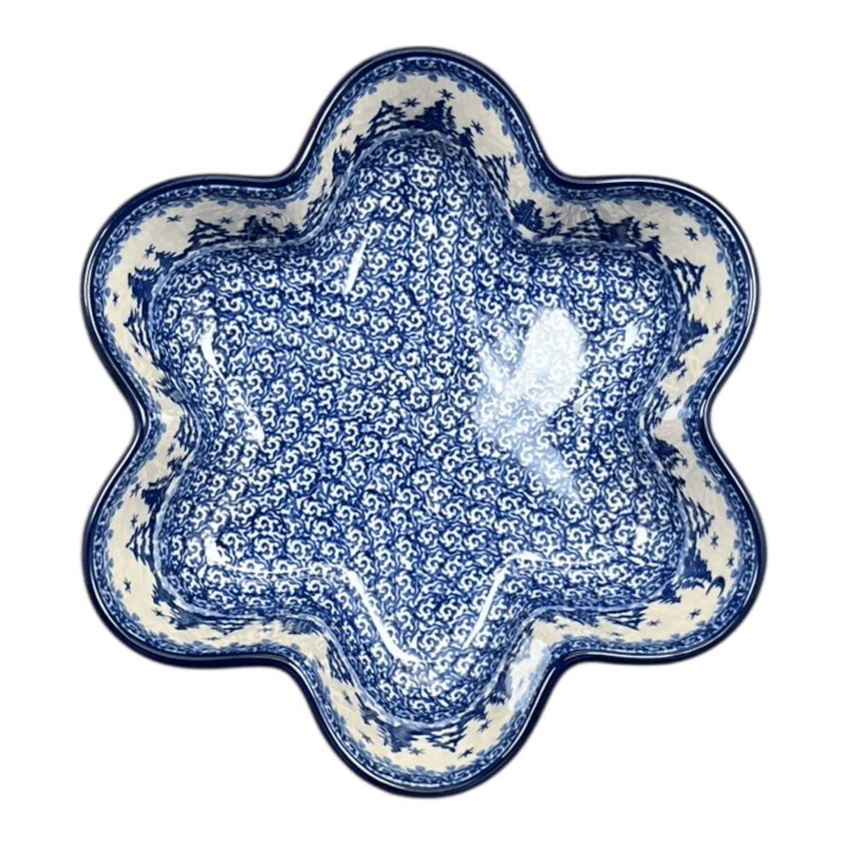 Baker, Flower-Shaped, 9.25" in "Winter Skies" by Ceramika Artystyczna | AD20-2826X