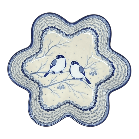 Baker, Flower-Shaped, 9.25" in "Bullfinch on Blue" by Ceramika Artystyczna | AD20-U4830