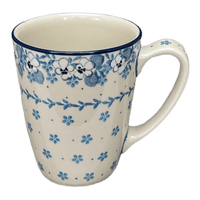 A picture of a Polish Pottery CA 22 oz. Extra-Large Mug (Pansy Blues) | AD60-2346X as shown at PolishPotteryOutlet.com/products/22-oz-extra-large-mug-pansy-blues-ad60-2346x