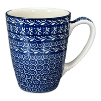 A picture of a Polish Pottery Extra-Large 22 oz. Mug (Wavy Blues) | AD60-905X as shown at PolishPotteryOutlet.com/products/extra-large-22-oz-mug-wavy-blues-ad60-905x