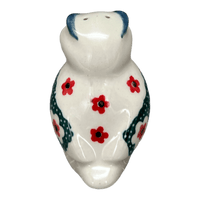 A picture of a Polish Pottery CA 2.25" Individual Owl Shaker (Riot Daffodils) | AD91-1174Q as shown at PolishPotteryOutlet.com/products/2-25-individual-owl-shaker-riot-daffodils-ad91-1174q